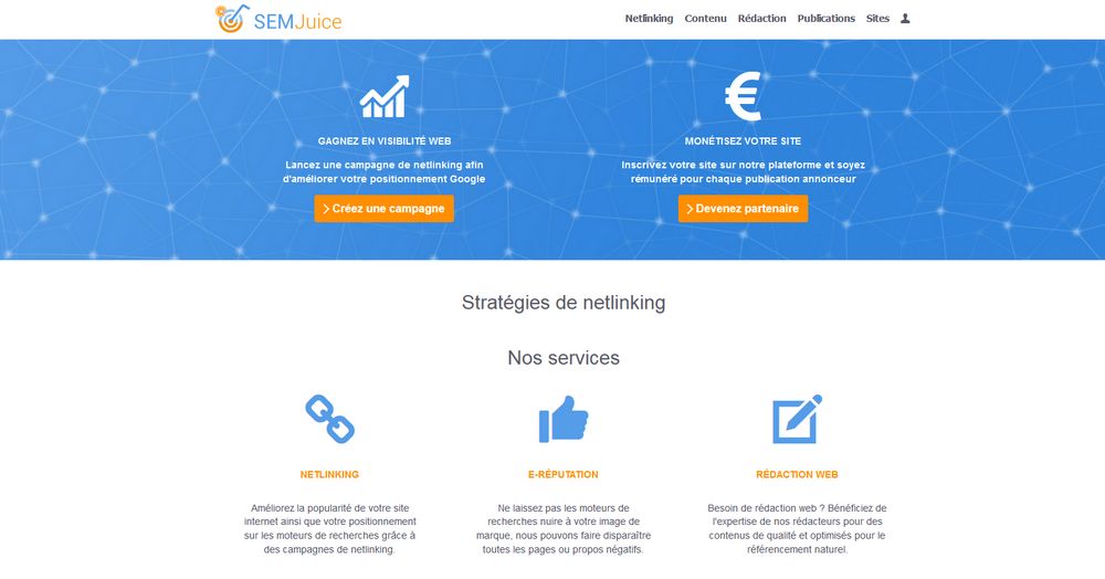 SemJuice : Campagnes de netlinking sur mesure